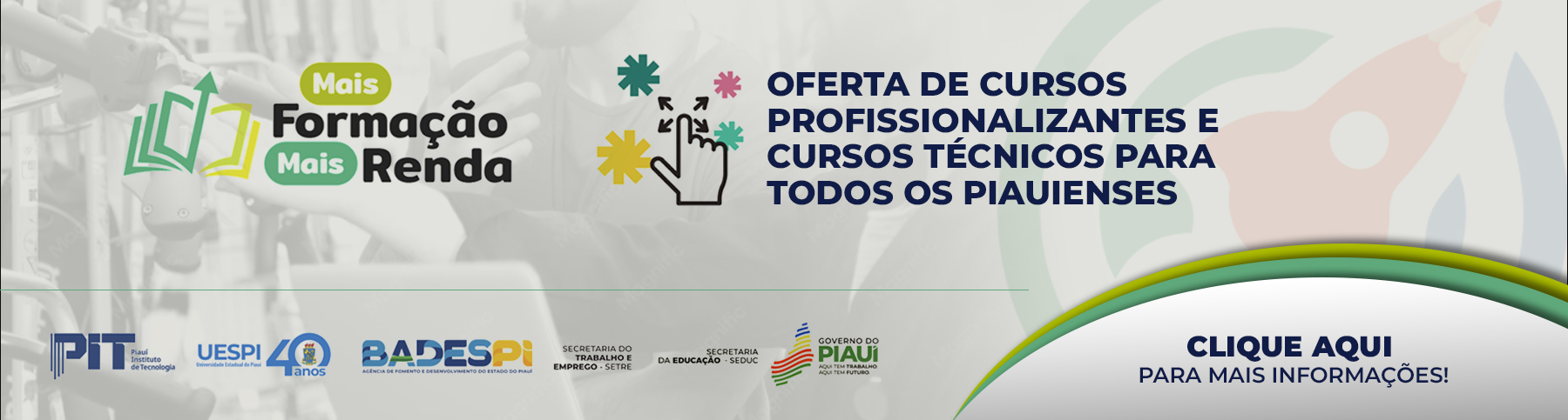 Banner Mais Formação, Mais Renda